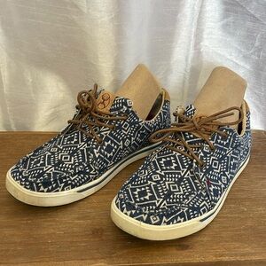 Twisted X Hooey Women’s 9.5M Moc Toe Southwestern Lace Up Loafer Shoes